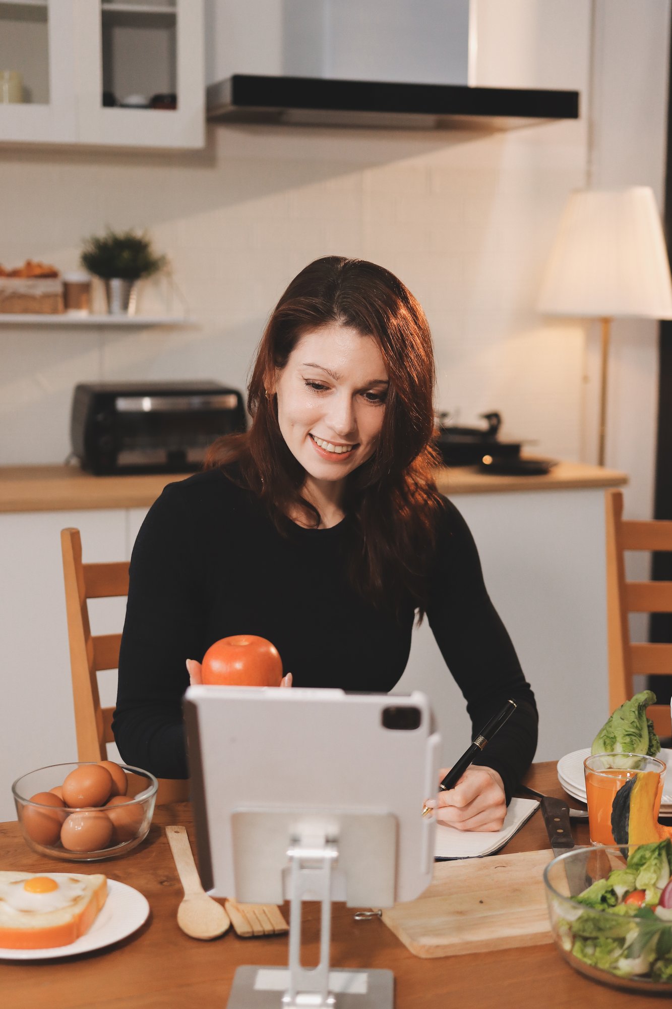 Founder preparing recipe in kitchen